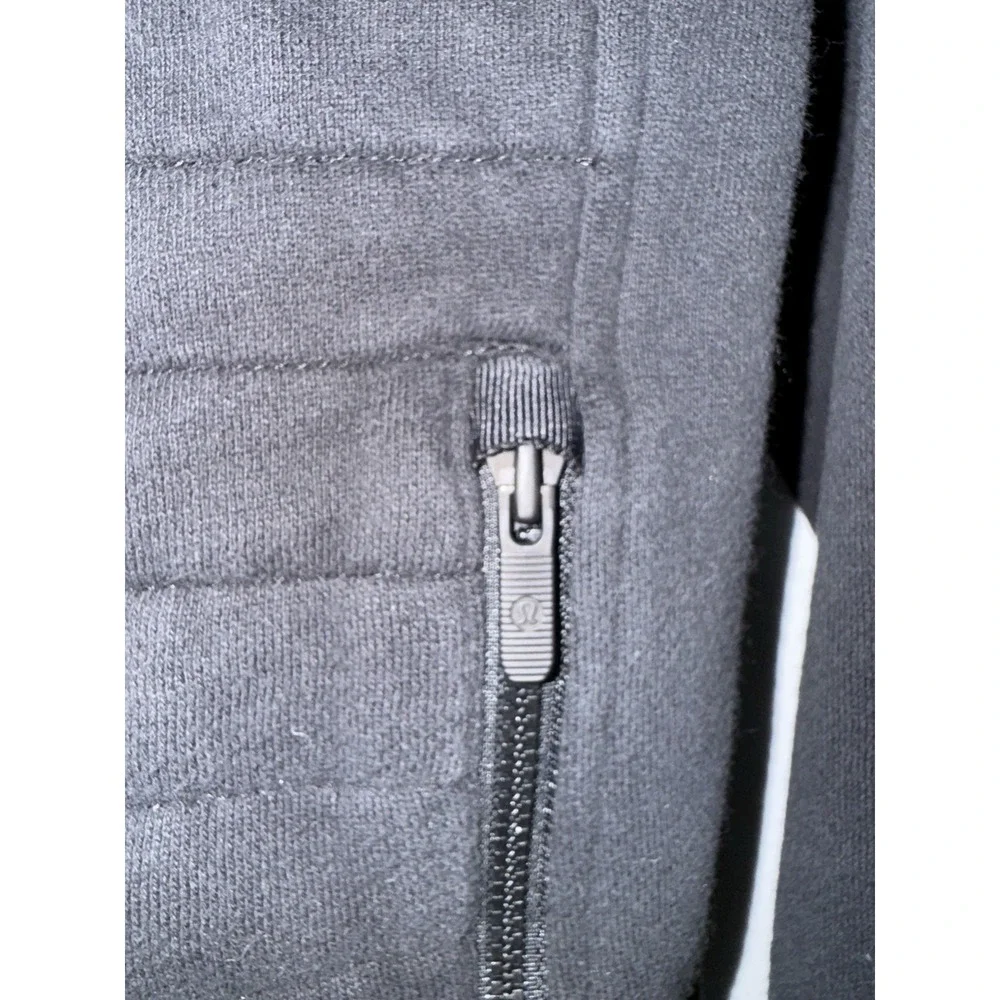 Lululemon Fleece Be True Moto Jacket Womens Size 2‎ Black Asymmetric Zip Quilted
